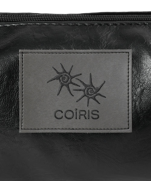BIG LEATHER SHOULDER BAG BLACK