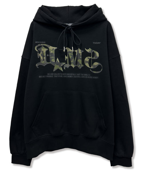GOTHIC LOGO HOODIE - 2 COLORS BLACK