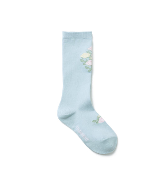 ROSE PATTERN SOCKS - 2 COLORS BLUE