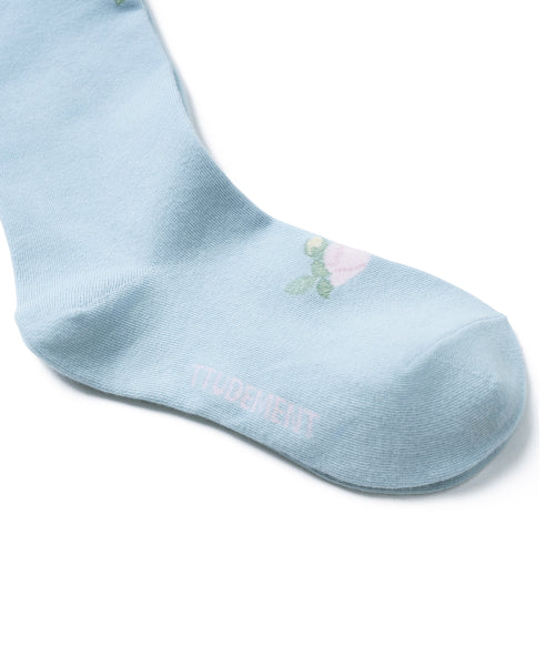ROSE PATTERN SOCKS - 2 COLORS BLUE