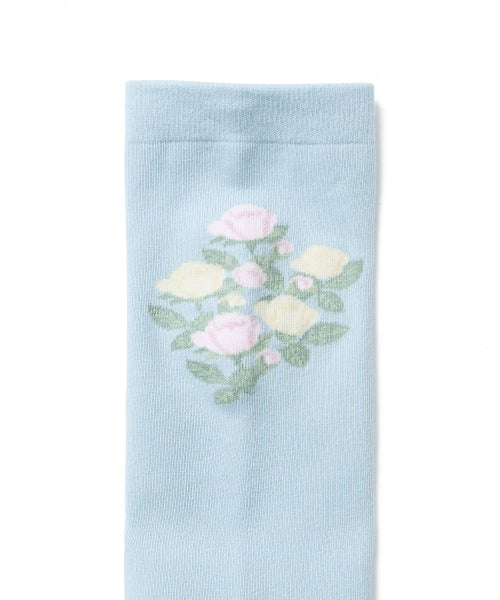 ROSE PATTERN SOCKS - 2 COLORS BLUE