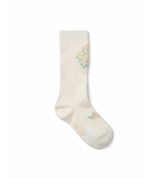 ROSE PATTERN SOCKS - 2 COLORS IVORY