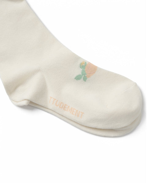 ROSE PATTERN SOCKS - 2 COLORS IVORY