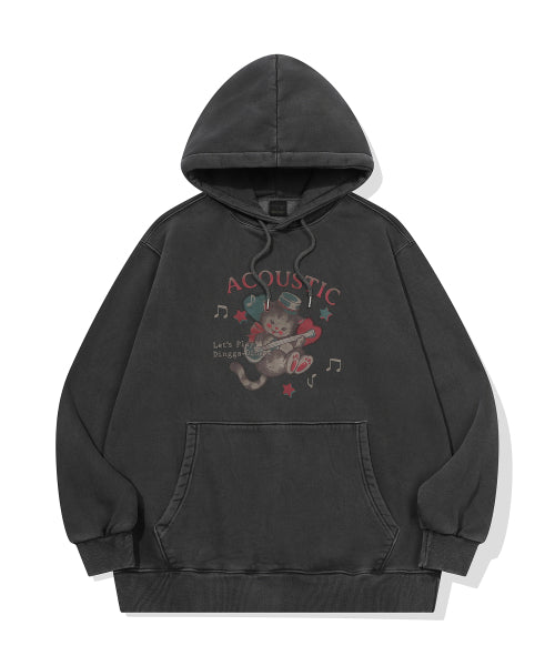 CAT PIGMENT HOODIE - 2 COLORS BLACK