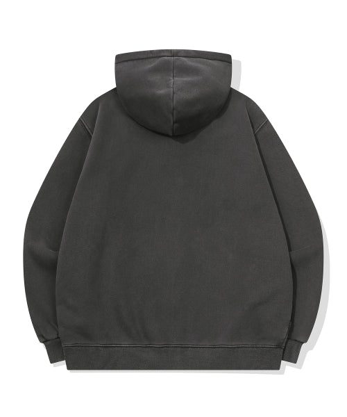 2-WAY HEART PUPPY PATCH HOOD ZIP-UP - 2 COLORS BLACK