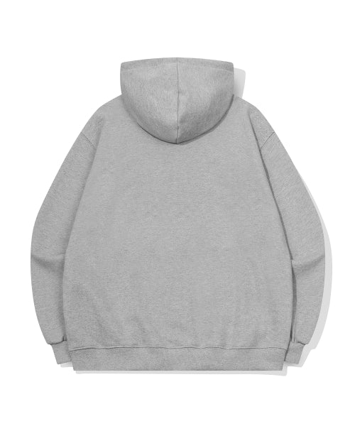 DENIM PATCH HOOD ZIP-UP - 2 COLORS GREY