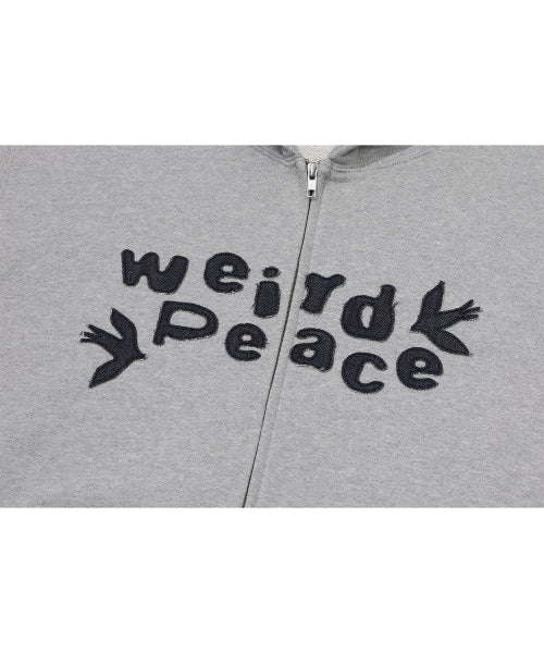 DENIM PATCH HOOD ZIP-UP - 2 COLORS GREY