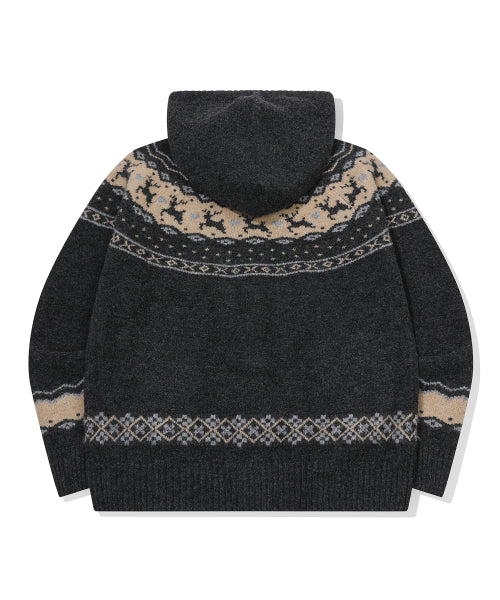 2-WAY HOOD KNIT - 2 COLORS CHARCOAL