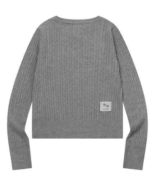 ROUND NECK KNIT CARDIGAN - 3 COLORS BLACK