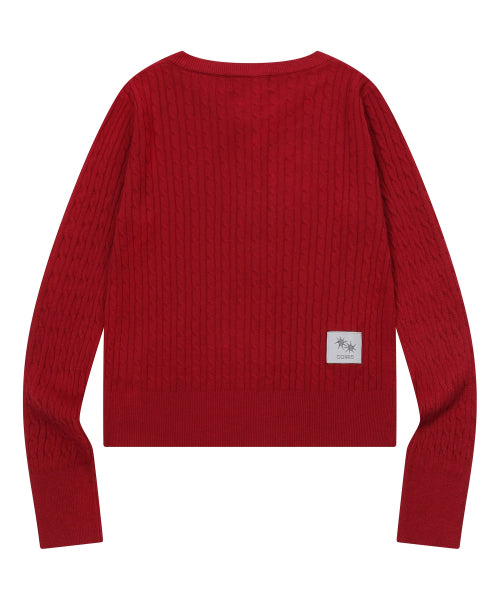 ROUND NECK KNIT CARDIGAN - 3 COLORS BLACK