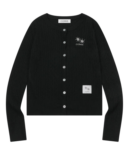 ROUND NECK KNIT CARDIGAN - 3 COLORS BLACK