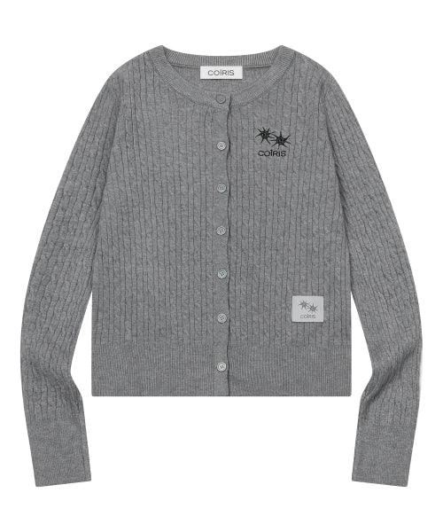 ROUND NECK KNIT CARDIGAN - 3 COLORS BLACK