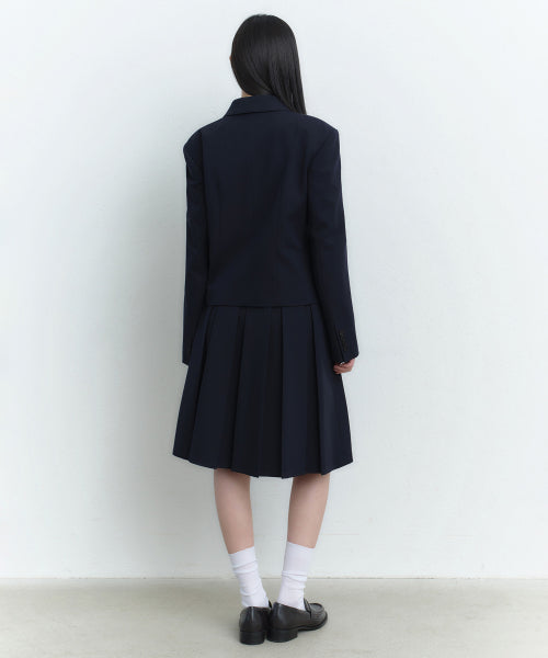 WOMENS 4-BUTTON SHORT BLAZER #韓韶禧同款! - 3 COLORS NAVY
