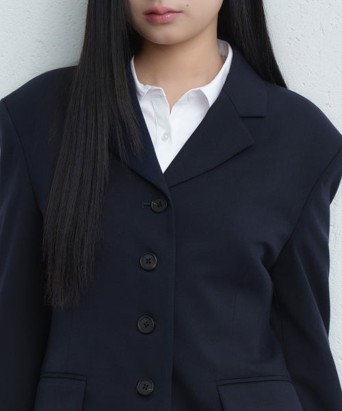 WOMENS 4-BUTTON SHORT BLAZER #韓韶禧同款! - 3 COLORS NAVY