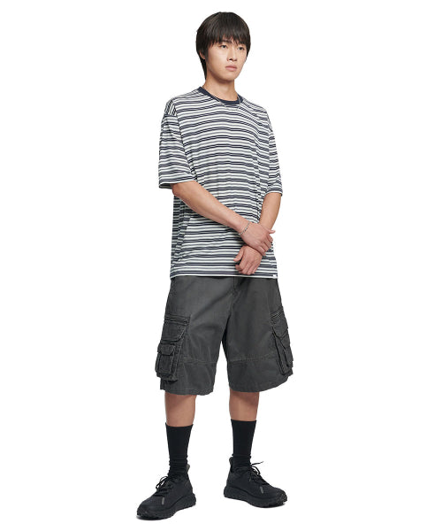 OFFBEAT STRIPE T-SHIRT - BLACK - 2 COLORS
