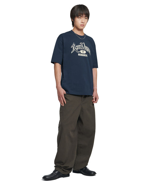 RAW CHAIN STITCHED T-SHIRT - DARK NAVY - 2 COLORS