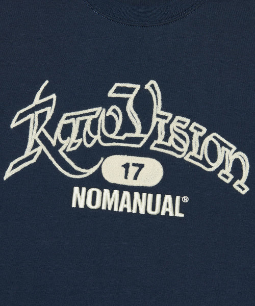 RAW CHAIN STITCHED T-SHIRT - DARK NAVY - 2 COLORS