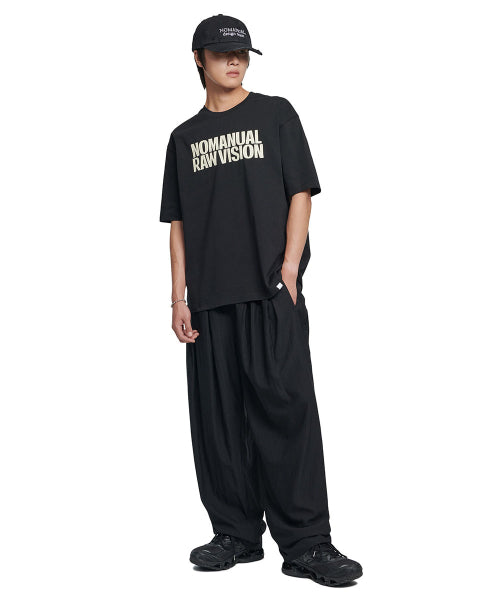 ROUGH TEXTURE PRINT T-SHIRT - BLACK - 3 COLORS
