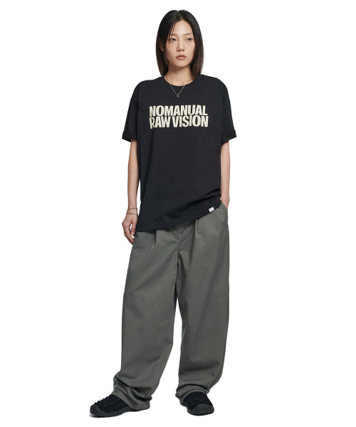 ROUGH TEXTURE PRINT T-SHIRT - BLACK - 3 COLORS