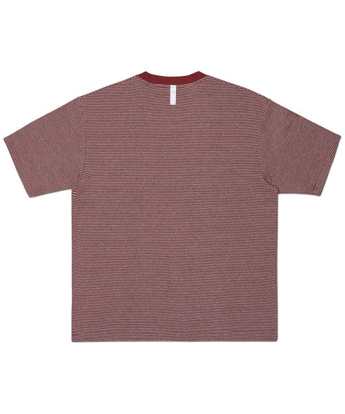 FINE STRIPE T-SHIRT - BURGUNDY - 3 COLORS