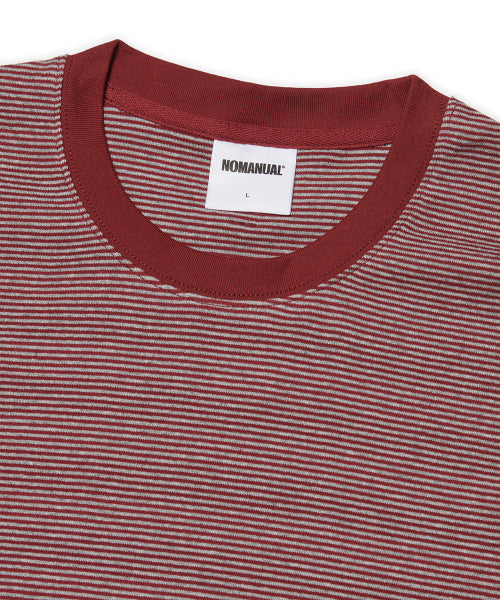 FINE STRIPE T-SHIRT - BURGUNDY - 3 COLORS