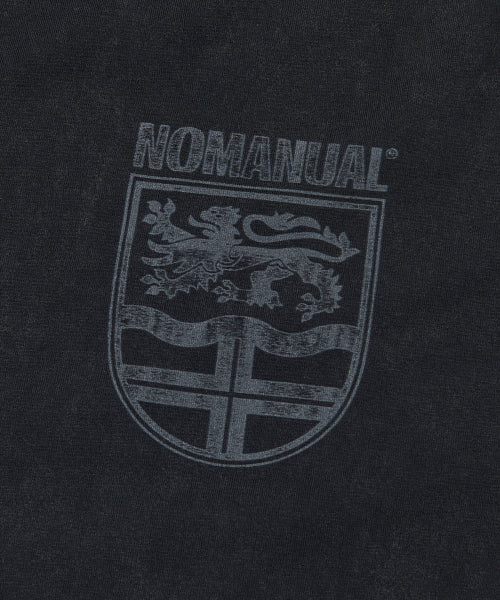 DUAL SLASH EMBLEM T-SHIRT - WASHED BLACK - 2 COLORS