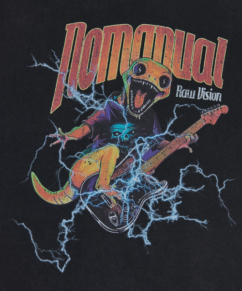 HEAVY METAL GECKO T-SHIRT - WASHED BLACK - 2 COLORS