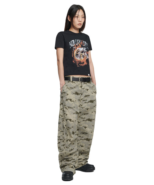 BLAZING SKULL T-SHIRT - BLACK - 2 COLORS