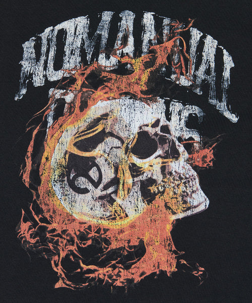 BLAZING SKULL T-SHIRT - BLACK - 2 COLORS