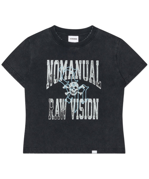 NM SKULL T-SHIRT - WASHED BLACK - 2 COLORS