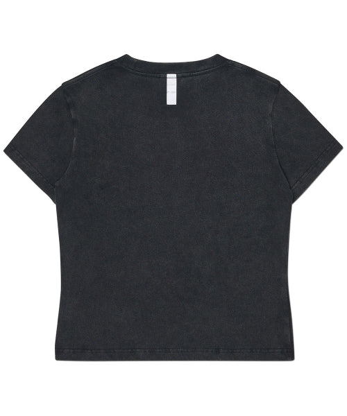 APPLIQUE T-SHIRT - WASHED BLACK - 2 COLORS