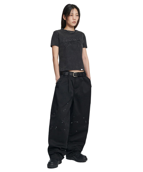 APPLIQUE T-SHIRT - WASHED BLACK - 2 COLORS