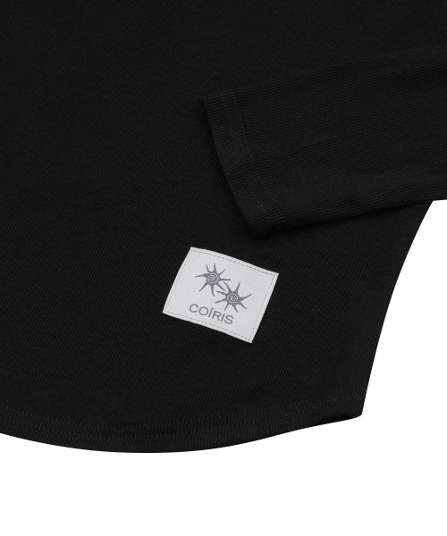 ARINA BUTTON LONG SLEEVE TEE - 4 COLORS BLACK