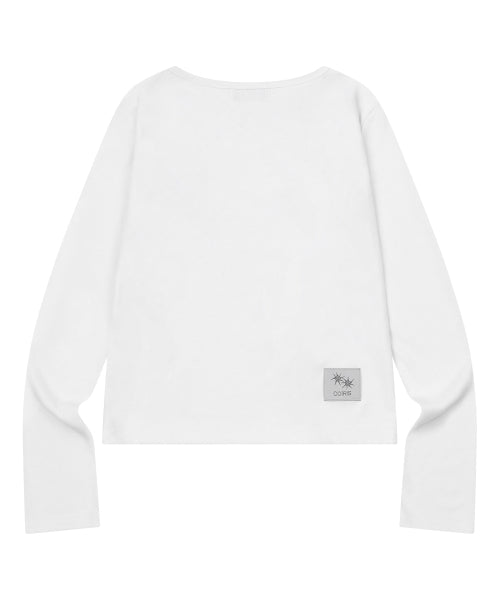BUTTON LONG SLEEVE TEE - 3 COLORS BLACK