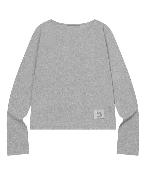 BUTTON LONG SLEEVE TEE - 3 COLORS BLACK