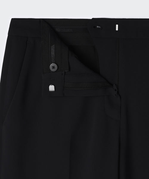 FLUID LOW WAIST WIDE SLACKS - 3 COLORS BLACK