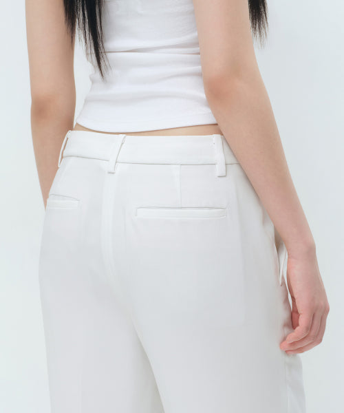 FLUID LOW WAIST WIDE SLACKS - 3 COLORS IVORY