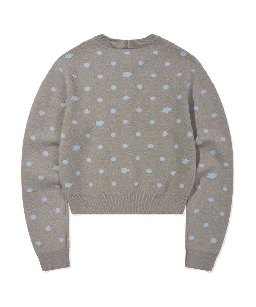 LILY DOT ROUND NECK CARDIGAN #GISELLE同款! GREY