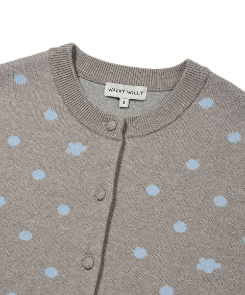 LILY DOT ROUND NECK CARDIGAN #GISELLE同款! GREY
