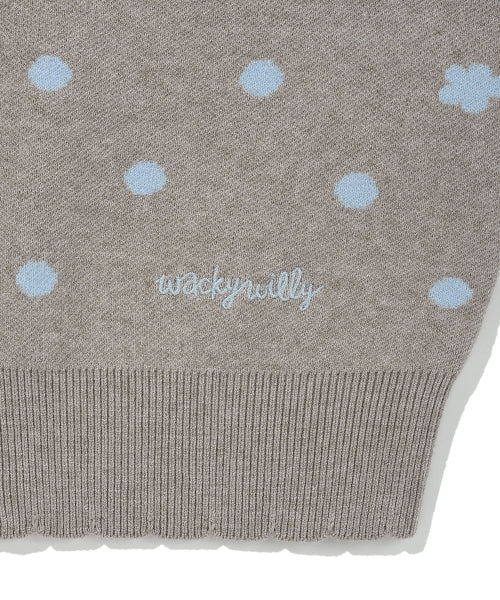LILY DOT ROUND NECK CARDIGAN #GISELLE同款! GREY