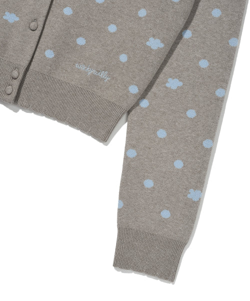 LILY DOT ROUND NECK CARDIGAN #GISELLE同款! GREY