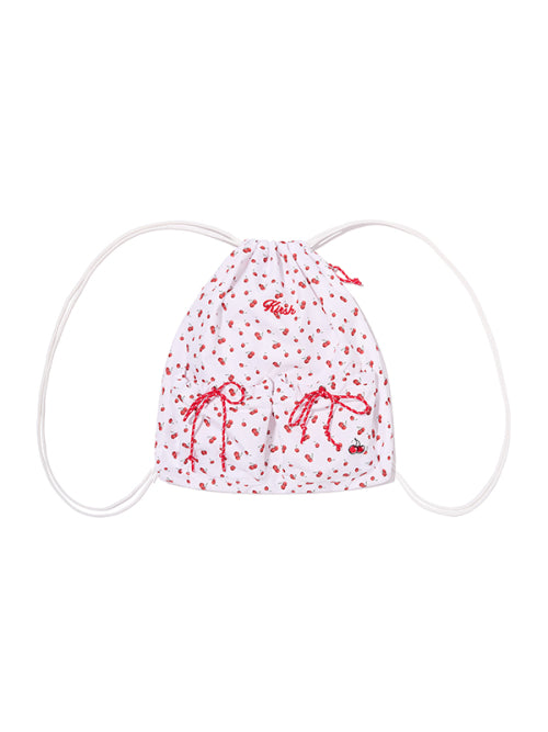 KIRSH POCKET RIBBON STRAP GYM SACK AS SHOWN