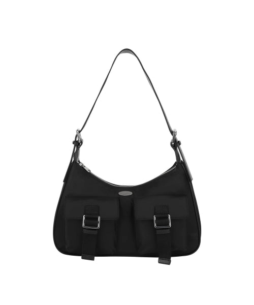 REGULAR LOGO 2WAY HOBO BAG black