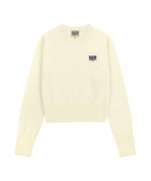 W SMALL CLASSIC LOGO CROP KNIT PULLOVER - 3 colors #高允真同款!
