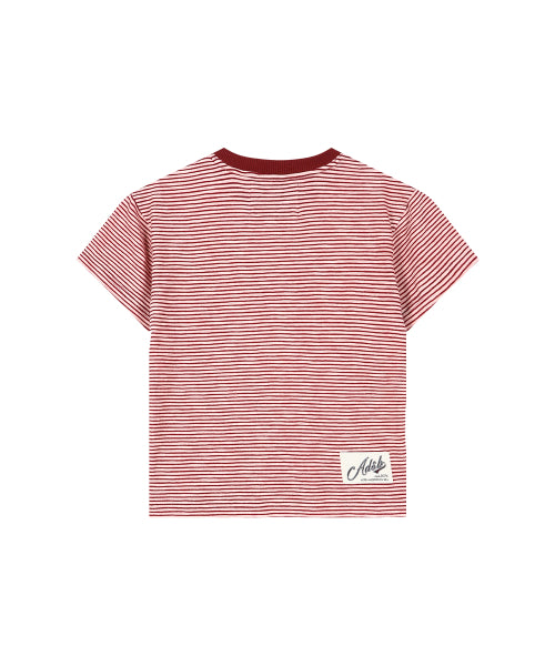 HEART MESSAGE STRIPE T-SHIRT - 2 COLORS PINK
