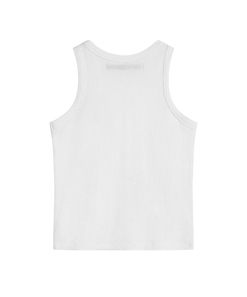 WAFFLE SLEEVELESS - 5 COLORS WHITE