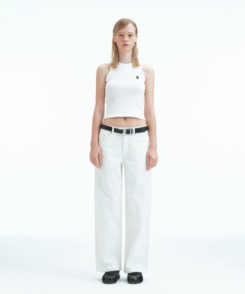 WAFFLE SLEEVELESS - 5 COLORS WHITE
