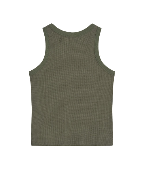 WAFFLE SLEEVELESS - 5 COLORS KHAKI