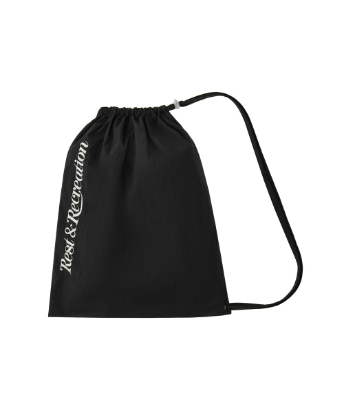 NYLON HOOD VEST+GYM SACK SET - BLACK - 3 COLORS BLACK