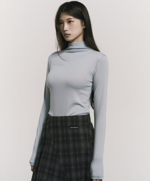 HIGH NECK SLIM TOP #徐睿知同款! - 11 COLORS SKY BLUE